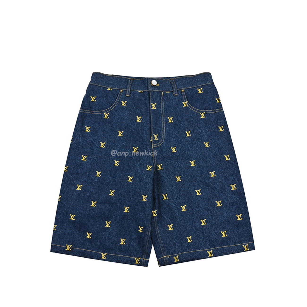 Louis Vuitton Embroidered Logo Denim Shorts (1) - newkick.vip